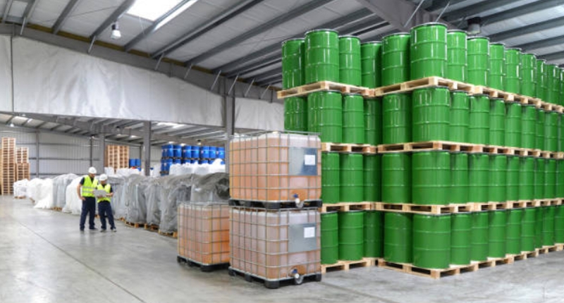 Seguridad en un almacén de productos químicos