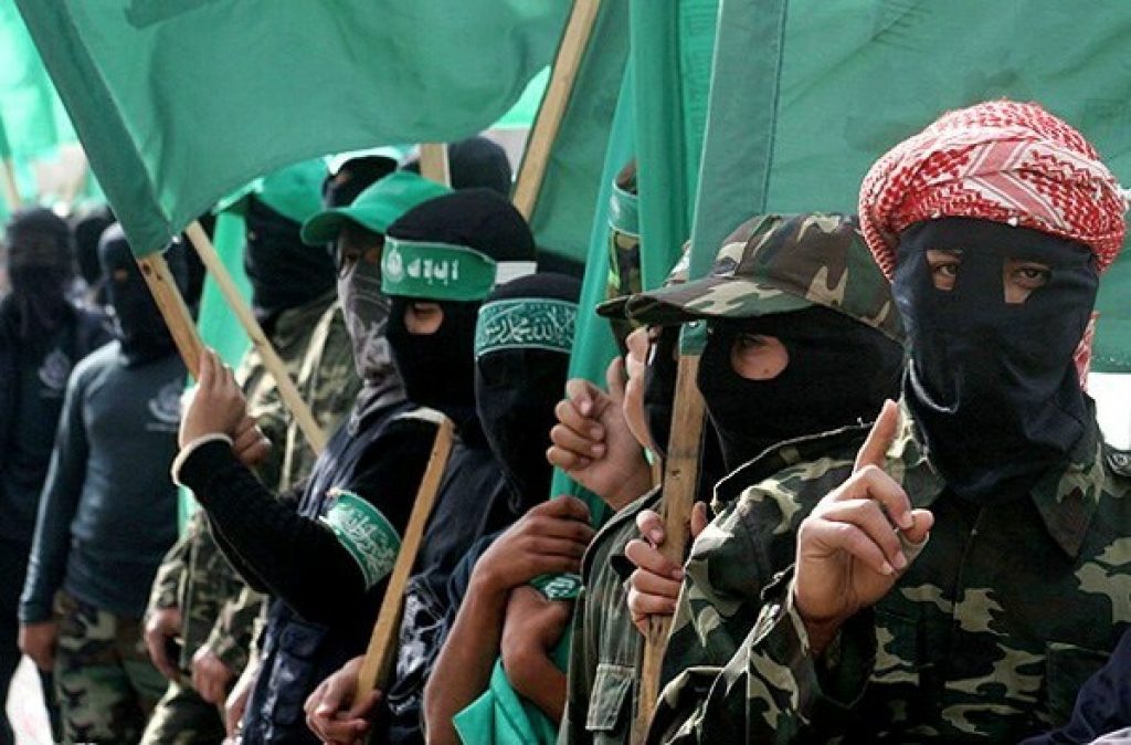 Miembros del brazo armado de Hamás